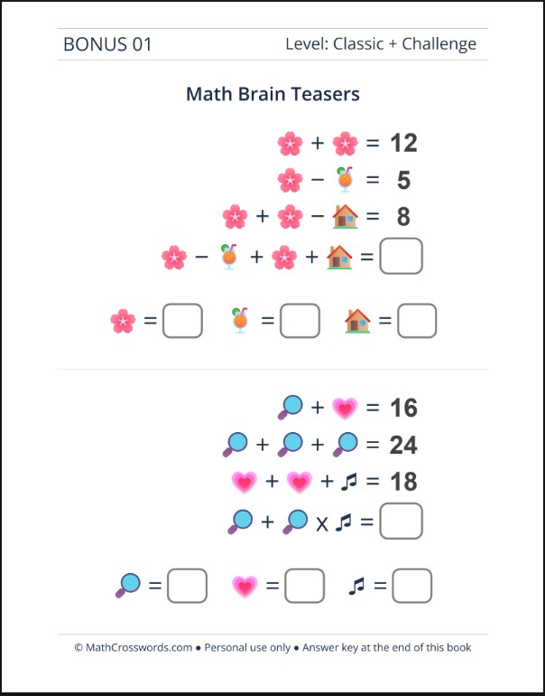 Printable Brain Workout book PDF.