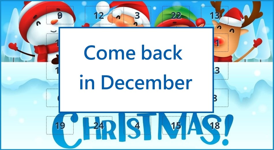 free online Christmas countdown for kids. free online Advent Calendar for kids. online Christmas Calendar for school.