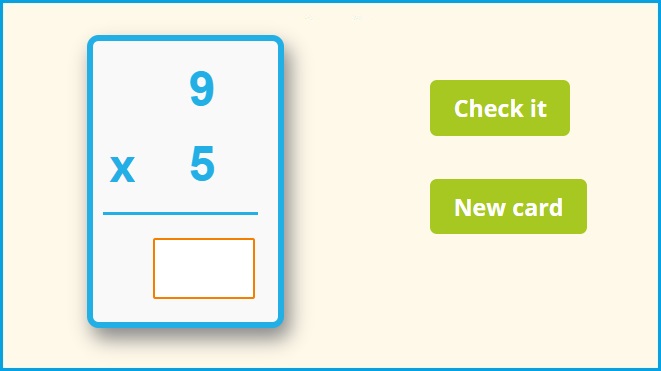 Free One digit by one digit multiplication games