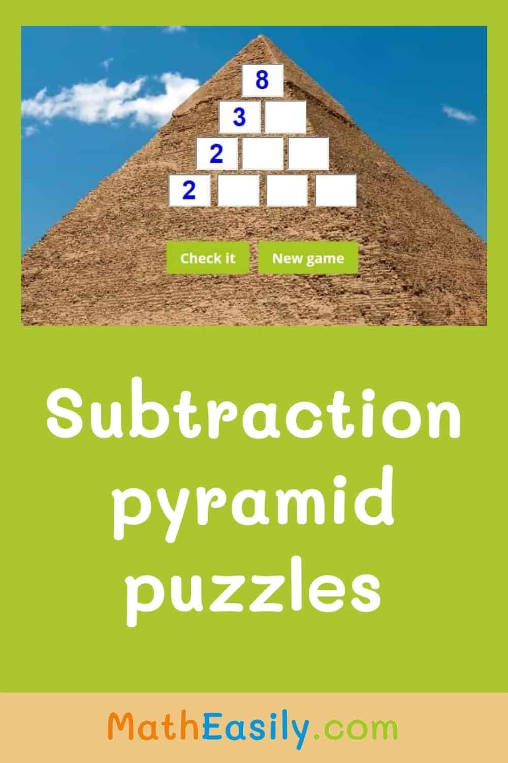 Subtraction pyramid puzzle online. pyramid subtraction. Addition and subtraction pyramids. Subtraction pyramid games. math pyramid addition and subtraction.