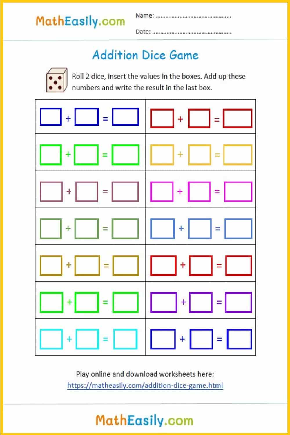 Free printable addition games. addition games for kinder. addition online games.