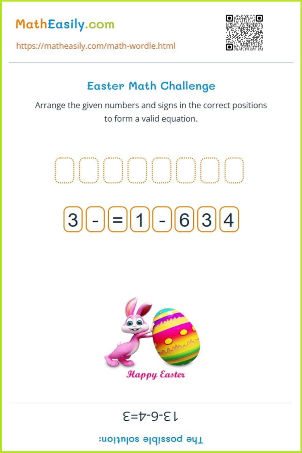 Free printable Ester math puzzles PDF