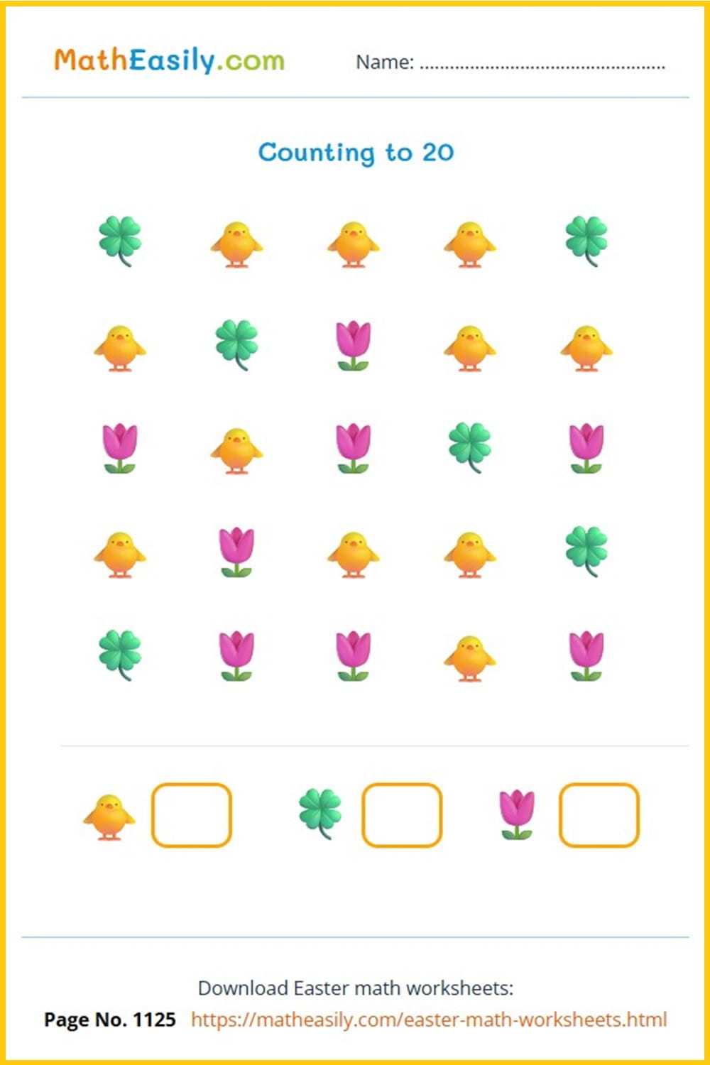 Free easter math worksheets PDF