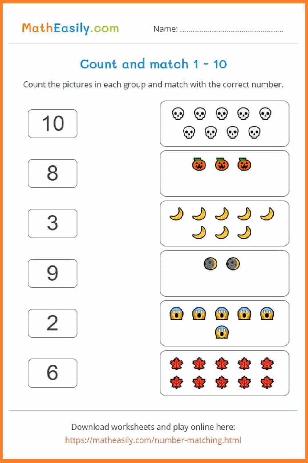 kindergarten halloween math games. Free halloween maths activities.