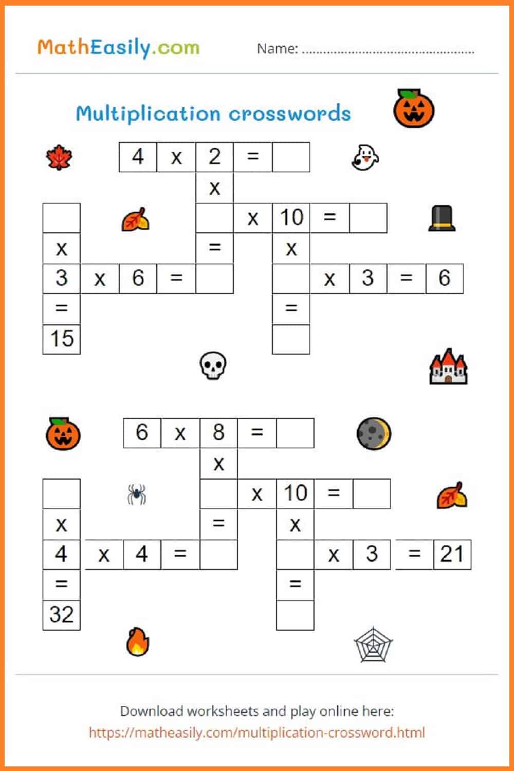 Free Halloween math puzzles printable. printable math Halloween puzzle worksheet. Math Halloween puzzles games. Fun Halloween math puzzles PDF.