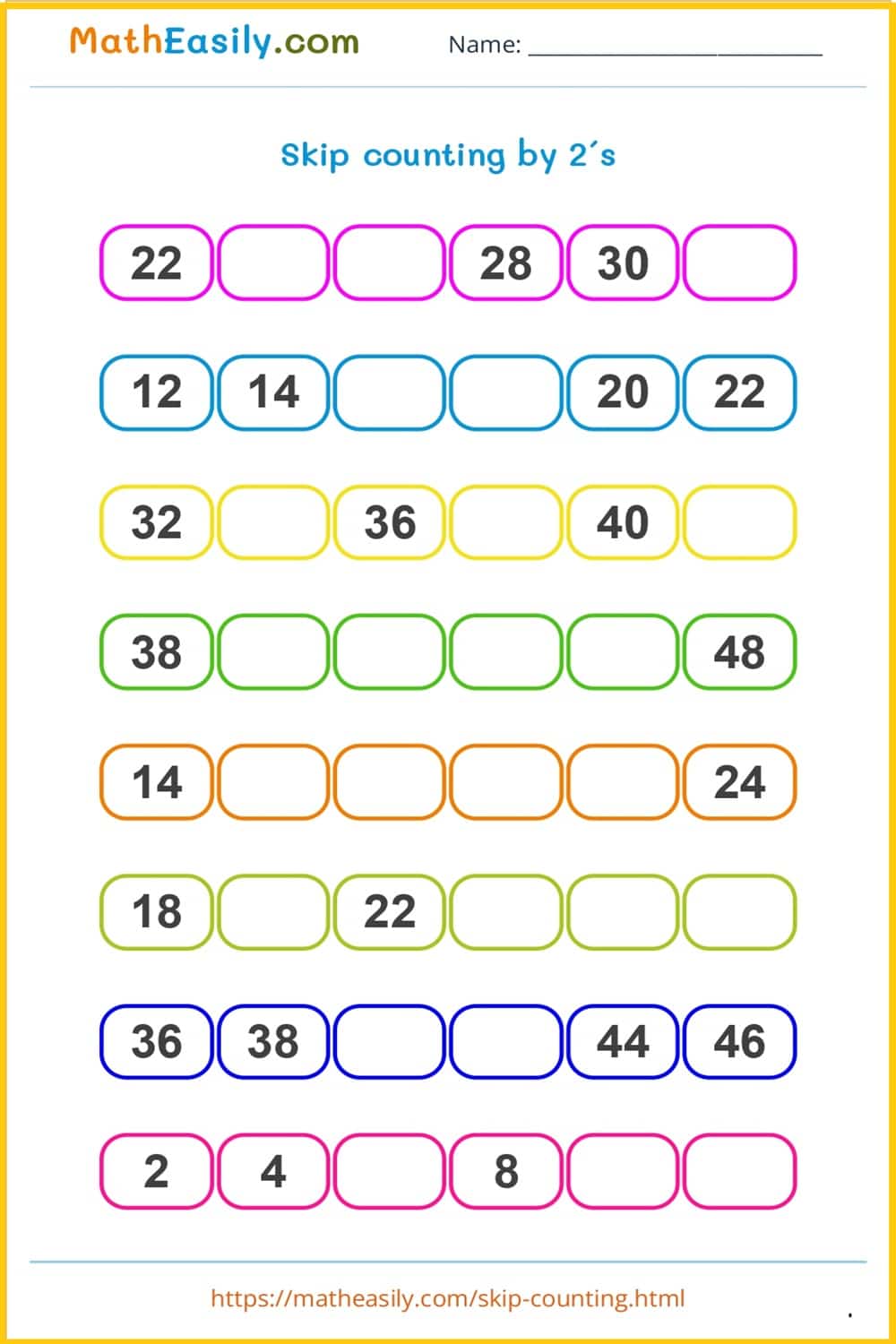 Free printable multiplication worksheet PDF.