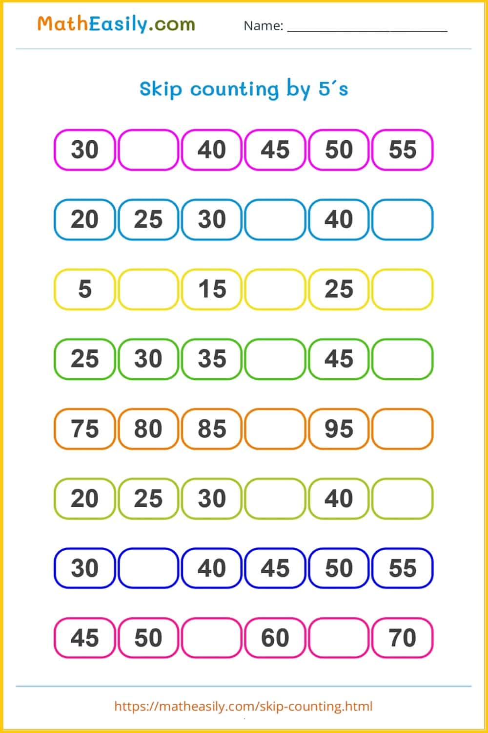 Free printable multiplication facts PDF.