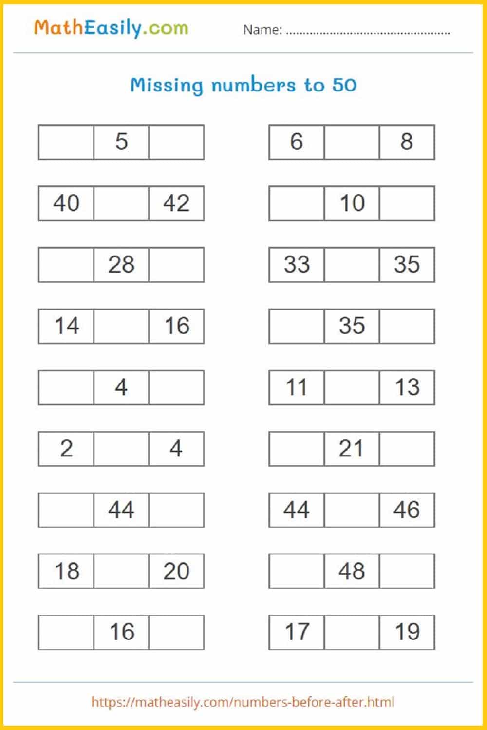 number operations and number sense worksheets